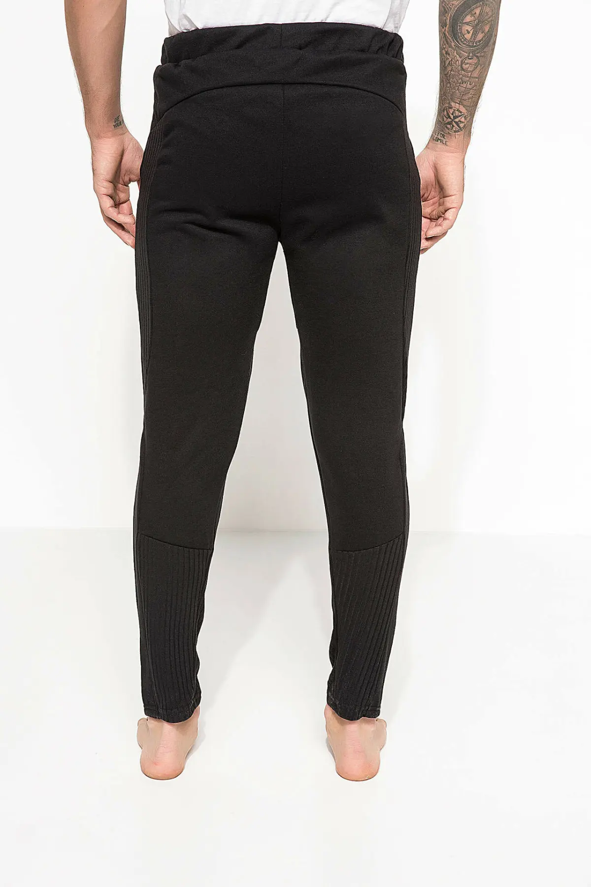 DeFacto мужские зимние эластичные брюки повседневные Черные длинные свободные