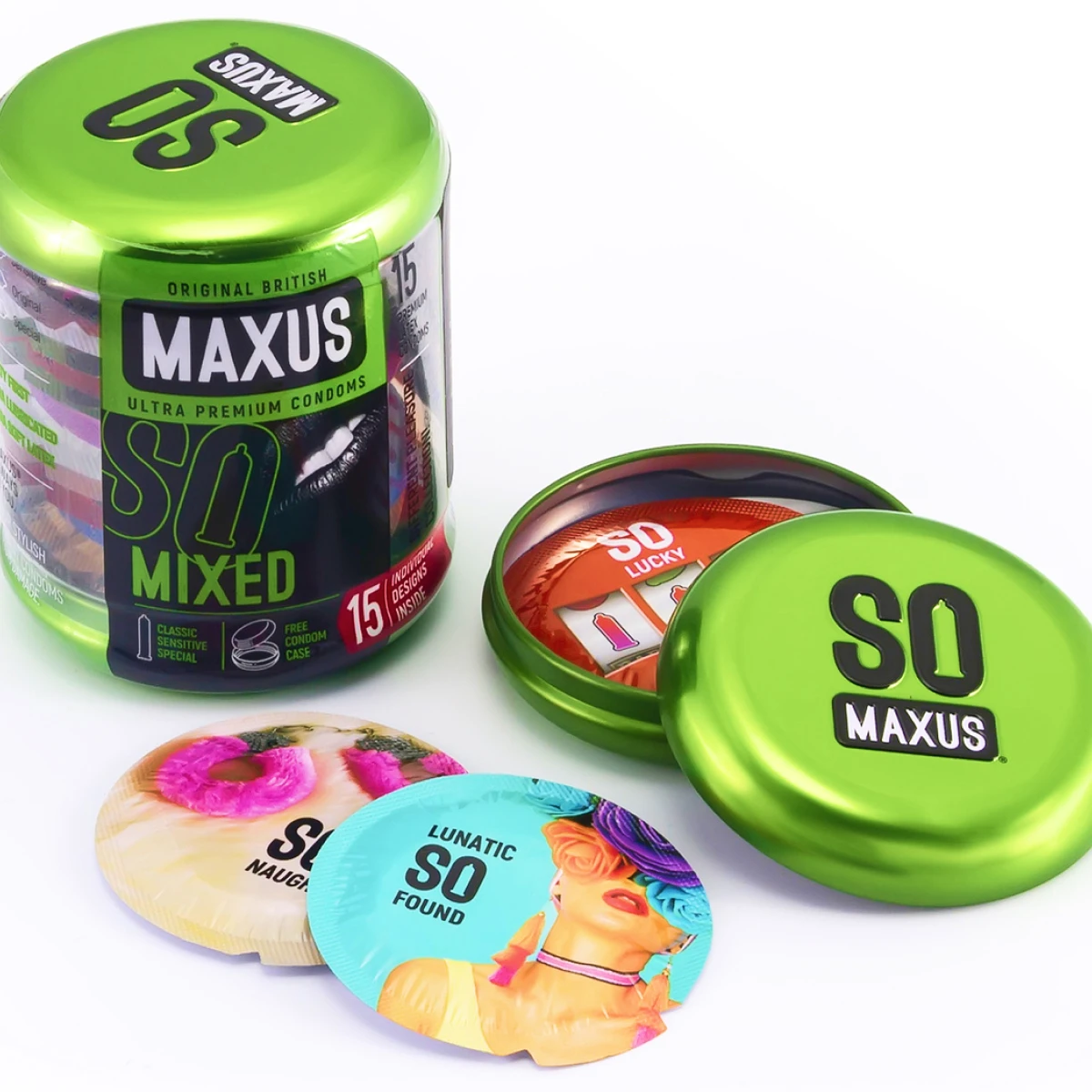 Набор презервативов MAXUS Mixed 15 шт. в металлическом кейсе Интимные товары