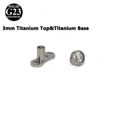 3mm Clear TopVBase 1 шт. G23 титановый CZ кристально чистый& AB драгоценный камень якорь для вшивания в кожу Топ микродермальный Якорь Пирсинг кожи Diver пирсинг ювелирные изделия для тела - Окраска металла: 3mm Clear TopVBase