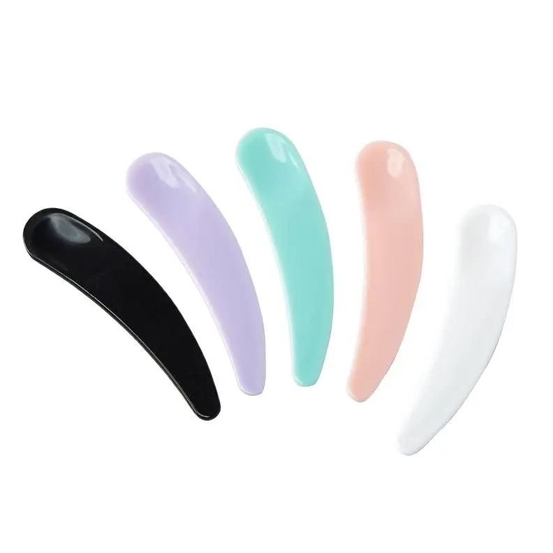 

100pcs Cosmetic Spatula Plastic DIY Facial Mask Mixing Spatulas Spoon Stick Plastic Makeup Tools White Black clear pink green
