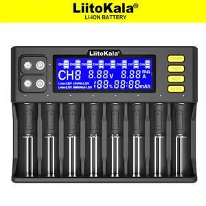 Зарядное устройство на 8 аккумуляторов LiitoKala Lii-S8, заряжает Ni-MH, NiCd, Li-ion (18650, 26650, AA, AAA, Крона, 21700. )