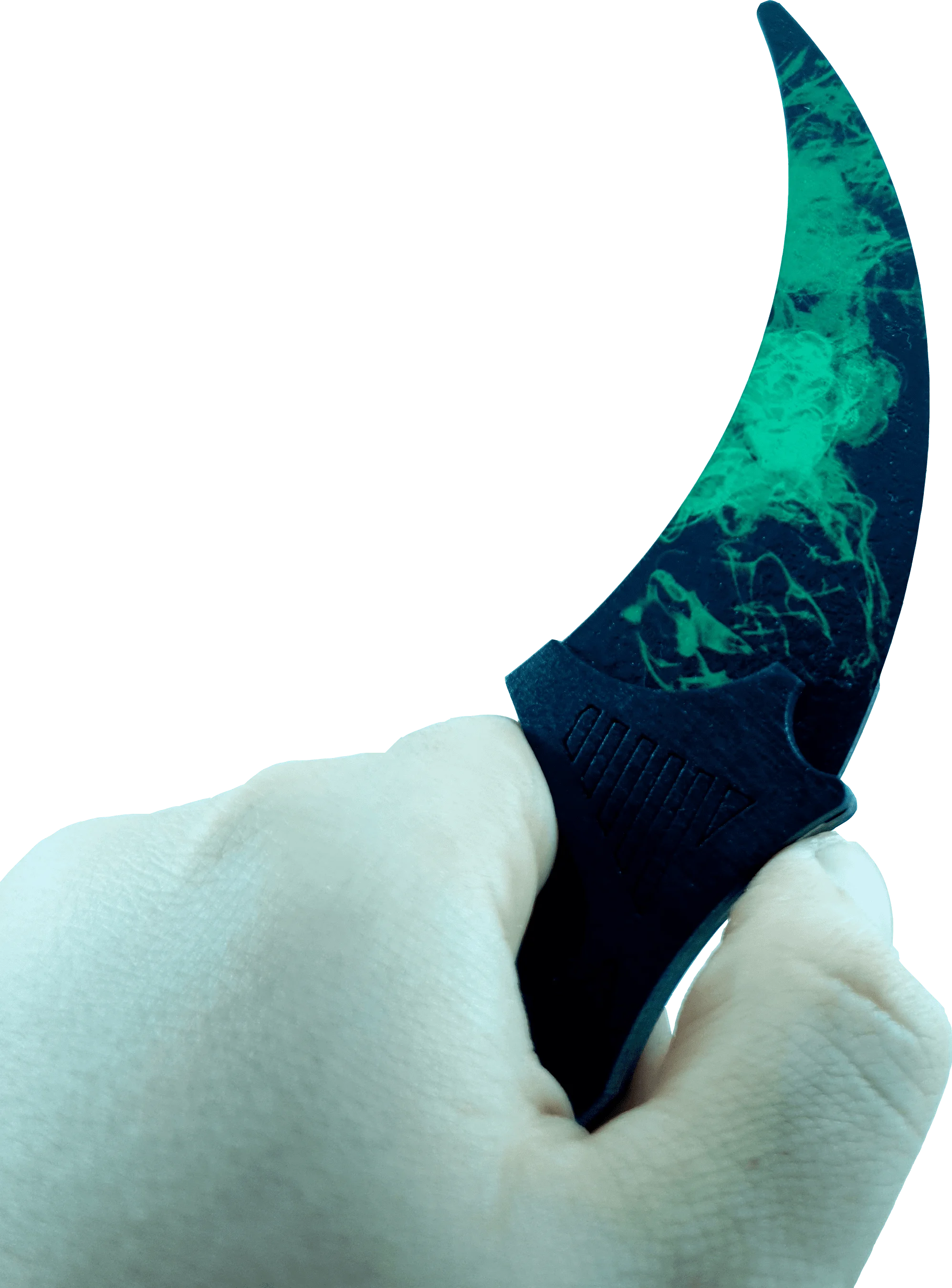 Деревянный нож керамбит Волны изумруд CS GO | Нож кс го (деревянная реплика