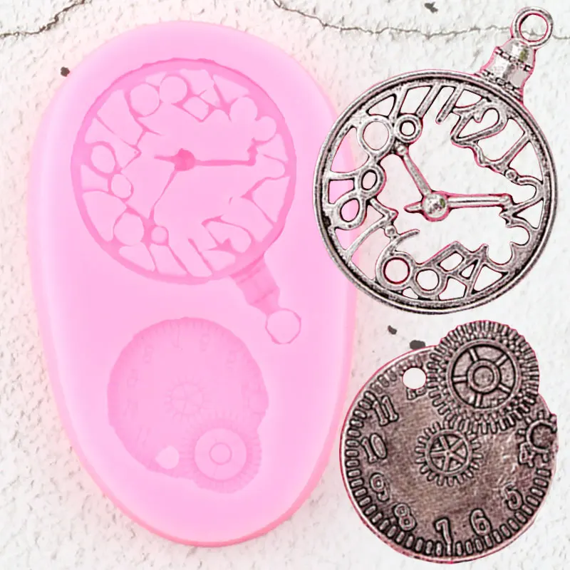 

Винтаж часы силиконовые формы Fondant (сахарная) торт границы формы инструменты для украшения шоколадного торта кекс фигурки жениха и невесты; ...