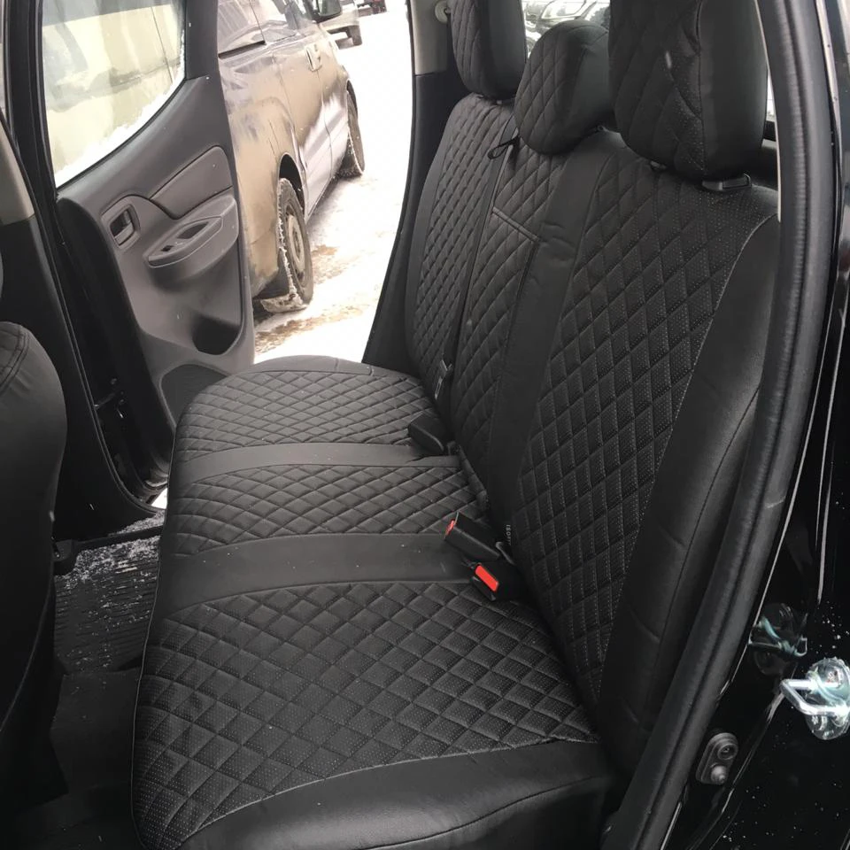 Mitsubishi L200 IV (Рестайлинг) с 2013-2015 гв. модельные чехлы на сиденья из экокожи [Модель