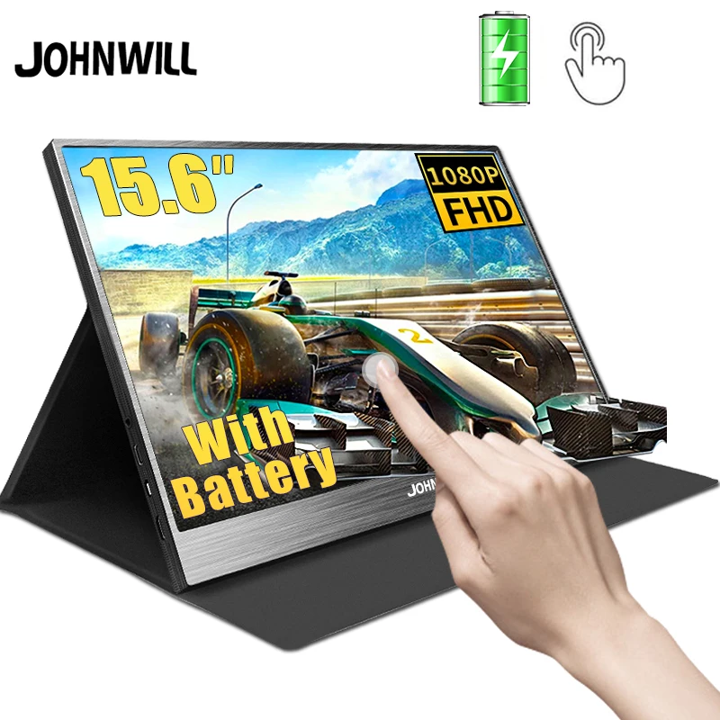 Портативный монитор с сенсорным экраном 15 6 дюйма HDMI 1080P IPS LCD игровой дисплей для