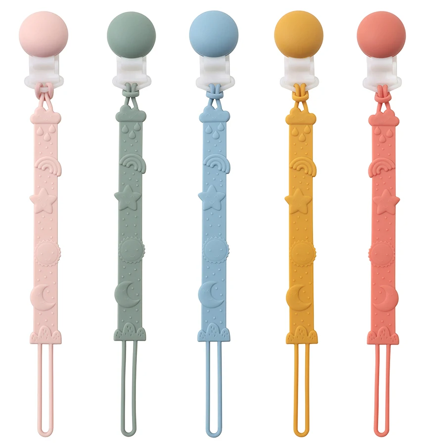 

One-piece Silicone Pacifier Clip for Boys and Girls, Binky Holder Leash Smoother Clip with pacifier holder case BPA Free
