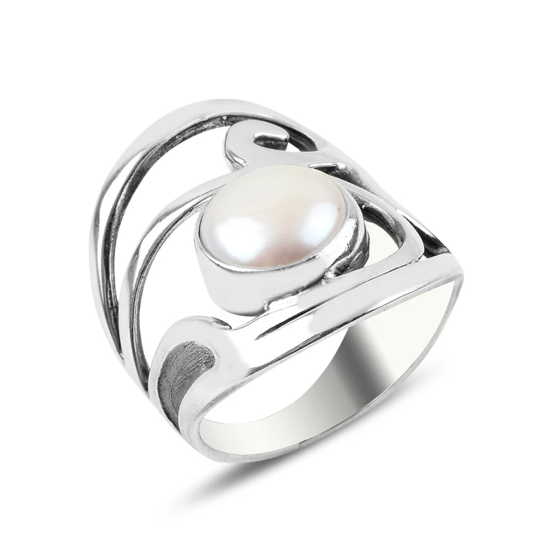 

Silver 925 Sterling Pearls of Handwork Ring