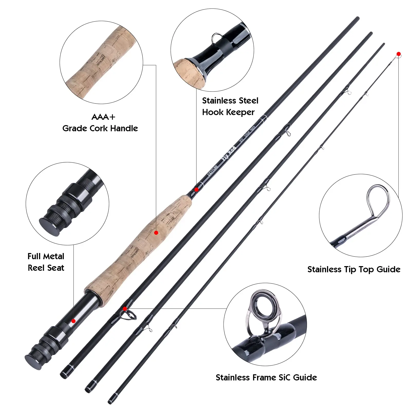 Goture Fly Fishing Rod Combo 5/6 7/8 CNC Machined Fly Reel Carbon Fiber Rod 2.74M & Fly Line&Tackle Box Triangle Tube enlarge