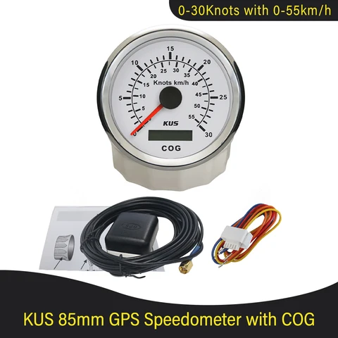 GPS-измеритель скорости, 85 мм, 0-30 узлов, милеометр 0-55 км/ч для яхты Лодка, судно, с антенной