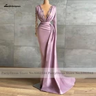 Lakshmigown кафтан пикантное женское сиреневое платье русалки вечерние платья 2022 халат атласные кружевные вышитые бисером платья с длинным рукавом для выпускного вечера