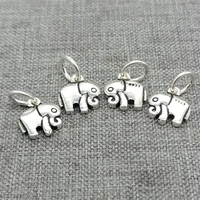 8 pieces of 925 925 sterling silver small elephant charms 2 sided for bracelet