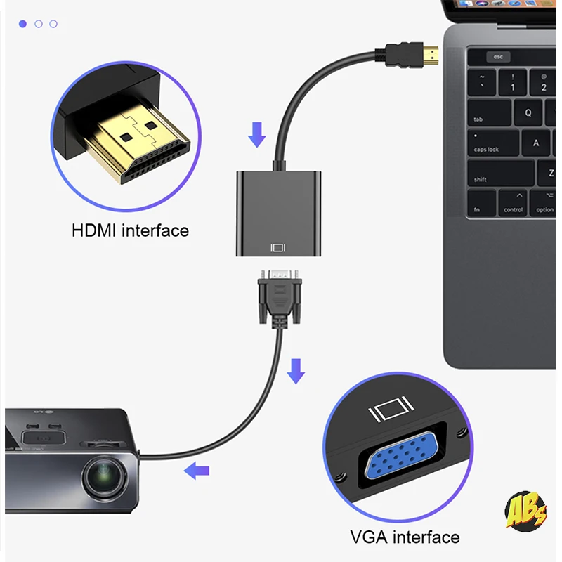 Переходник HDMI на VGA с поддержкой звука новый для подключения монитора проектора