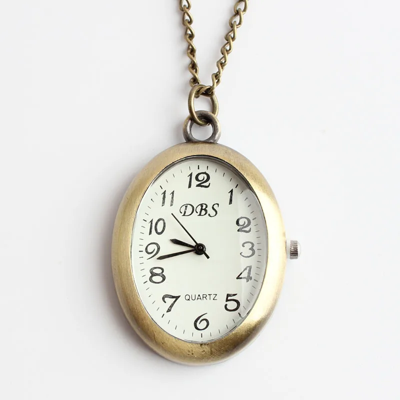 

Vintage Oval Quartz Pocket Watches Steampunk Antique Arabic Numerals Flip Student Men's and Women's Pocket&Fob Chain Watches