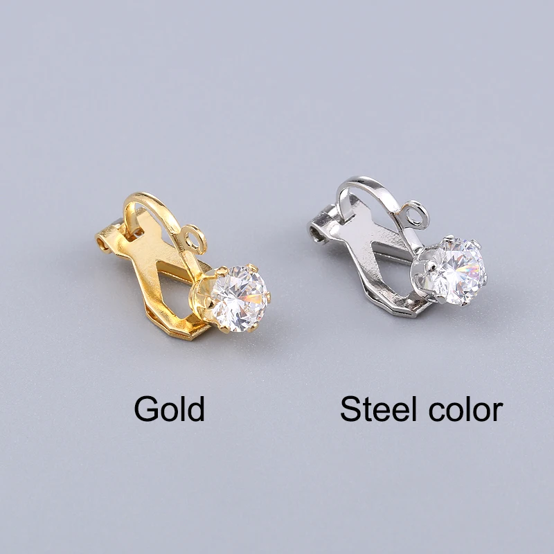 UNNAIER 2/10 pieces ear clip French ladies invisible painless diamond no piercing high-end earring supplies 2023 fashion trend images - 6