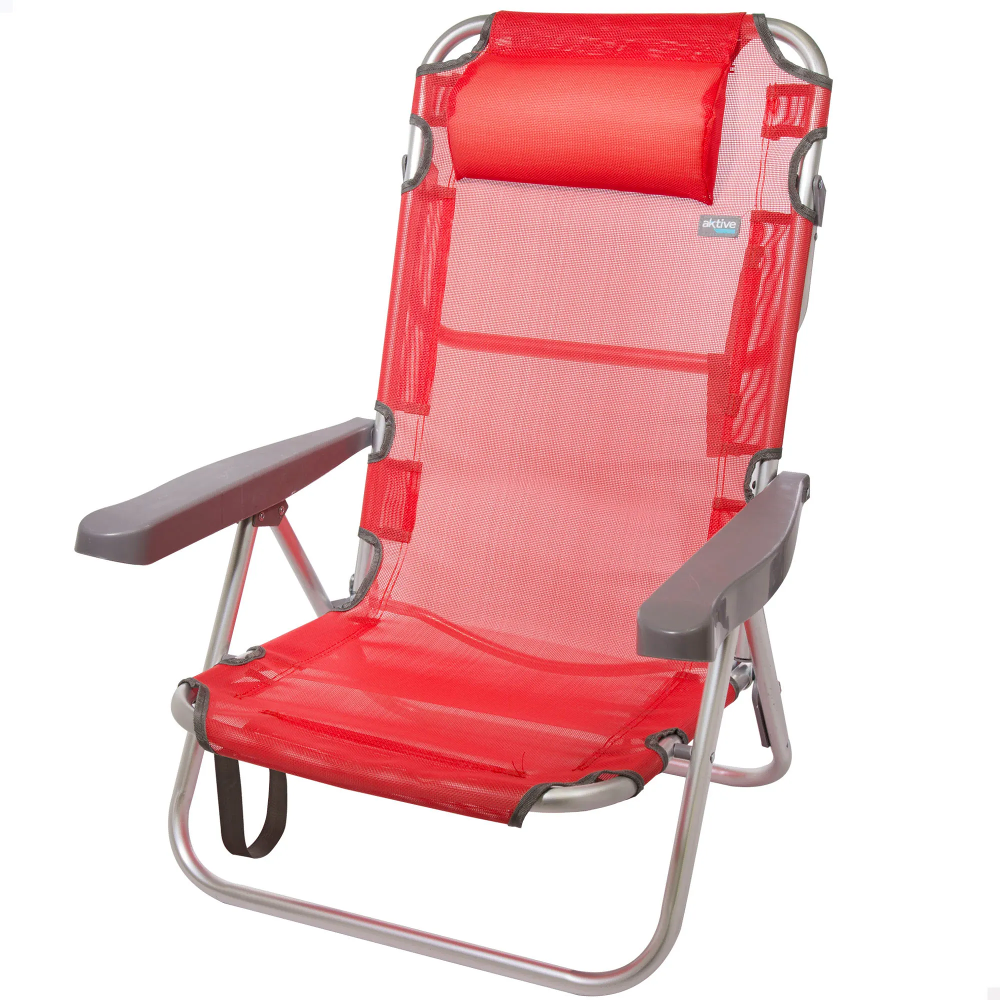 Precio Silla Plegable Multiposición Aluminio Aktive Beach 62x48x83cm Rojo, Silla De Playa, Silla Playa Portatil, Silla Plegable Camping