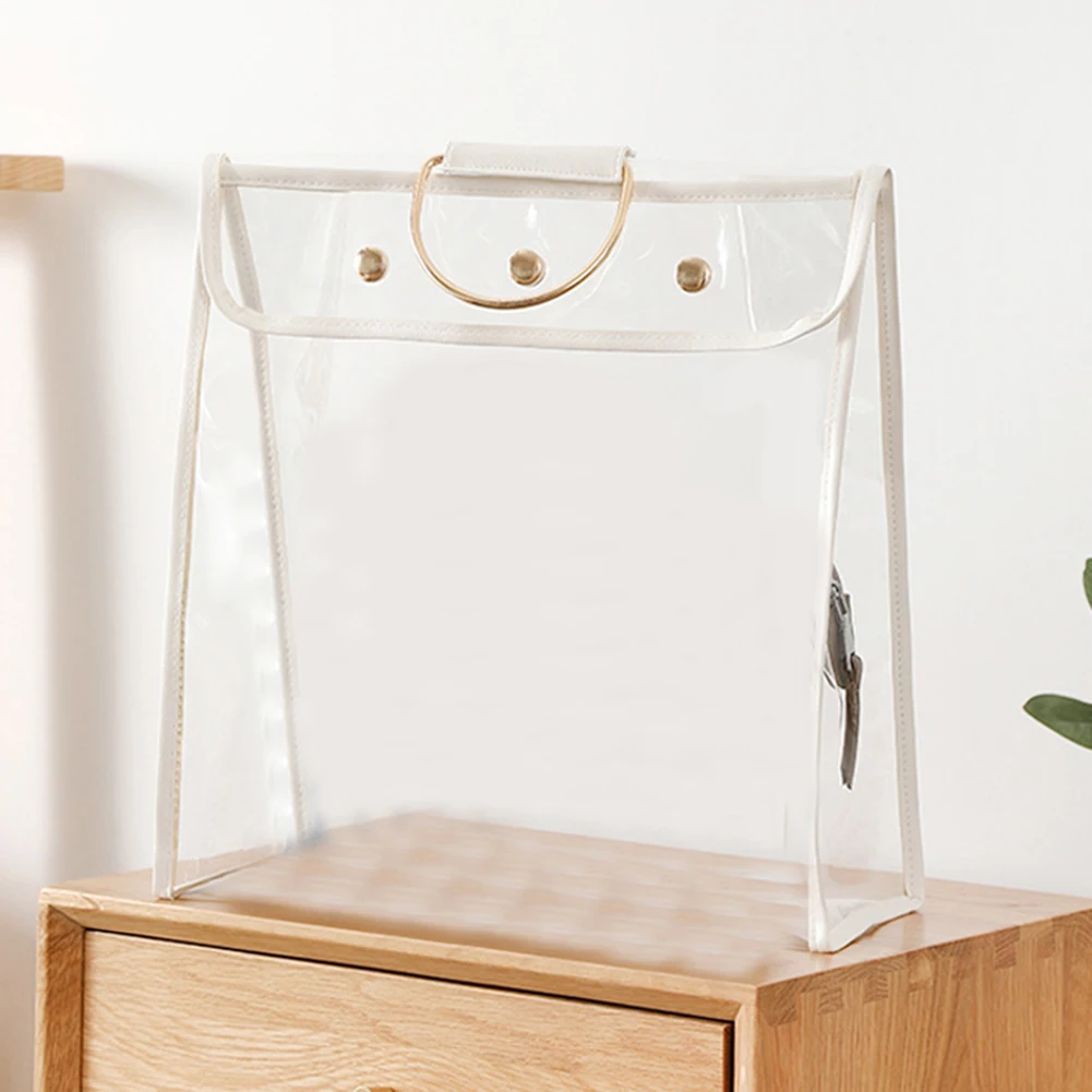 

Waterproof Pvc Storage Bag Transparent Portable Wardrobe Organizer Bag Dust-proof Storage Bag Outdoor Shopping Bag