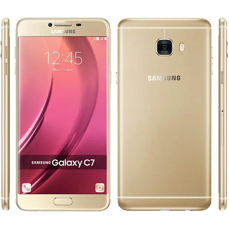 Восстановленный разблокированный сотовый телефон Samsung Galaxy C7 C7000, экран 5,7 дюйма, 4 Гб ОЗУ 32 Гб ПЗУ, камера 16 МП, две SIM-карты