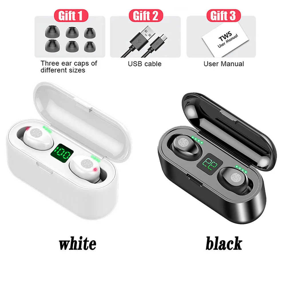 

Wireless V5.0 Bluetooth Earphone HD Stereo TWS Headphones Sports Waterproof Headset With Mic Earbuds Headphones Noise Cancelling