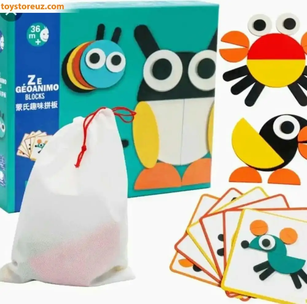Развивающие игрушки деревянный конструктор Геоанимо Geanimo развитие воображения