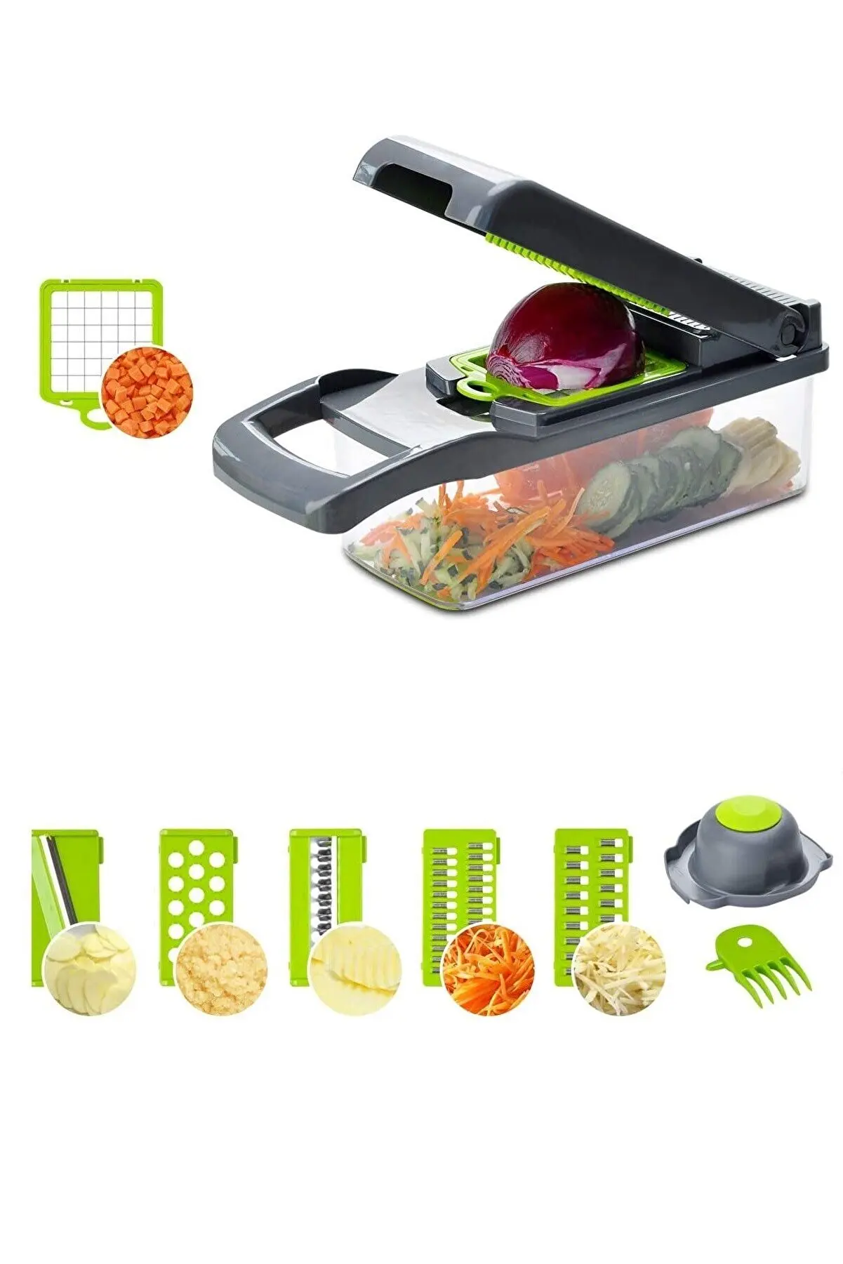 Kitchen Accessories Multifunctional Vegetable Chopper Dicer With Drain Basket Slicer Grater Cutter Mandoline Slicer Adjustable