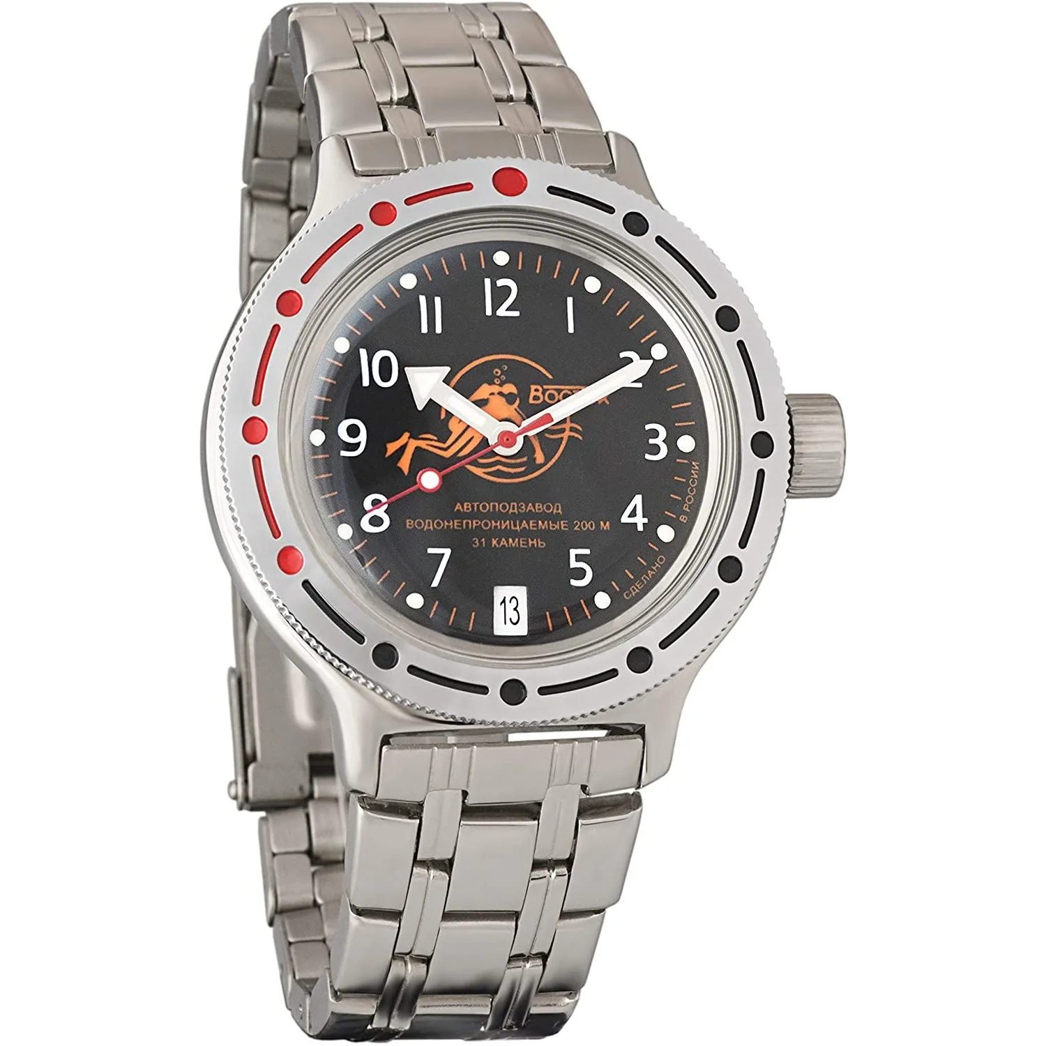 Наручные часы Vostok Amphibian #420380 с автозаводом 200WR|Мужские механические часы| |