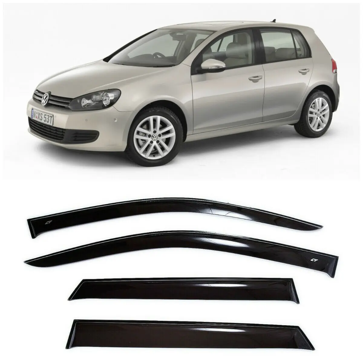 Дефлекторы окон Cobra Tuning V20603 на авто VW Golf 6 VI Hb Hatchback 5d 2009-2012 4 шт./комп. ветровики от