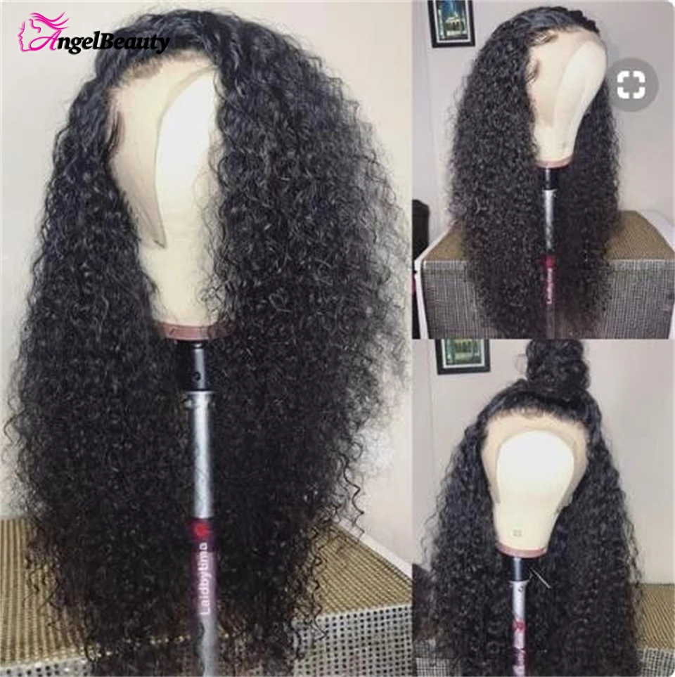 250 Density Kinky Curly Lace Frontal Wig Brazilian HD Lace Front Human Hair Wigs For Black Women Remy Curly Lace Closure Wig