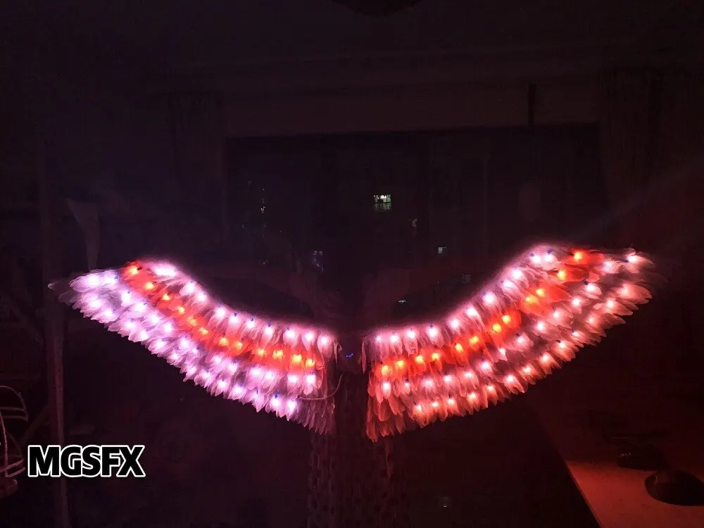 

Program LED Light up Feather wings Costume Adults angel wings fairy stage performance prop