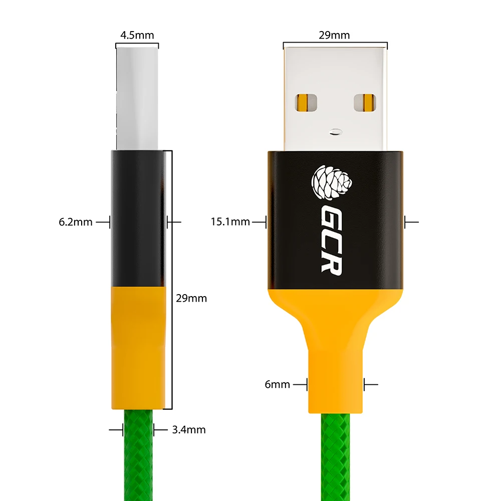 GCR Кабель USB Type C зарядка для телефона Android charging for Samsung Xiaomi Lenovo data cable зарядное