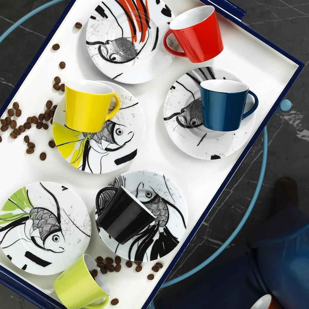 

Фарфоровая кофейная чашка с рисунком рыбы, кофейная чашка в костяном китайском стиле, Женская кофейная чашка, свадебный подарок, чашка для э...