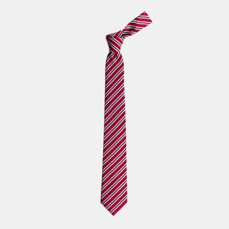 

Red White Stripe Silk Tie 67828553