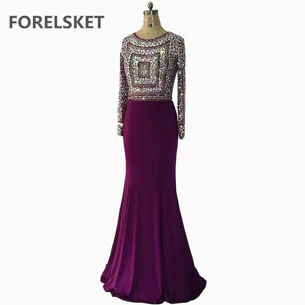 Платье для выпускного вечера из джерси с бусинами и русалочкой Модель 2020 года robe