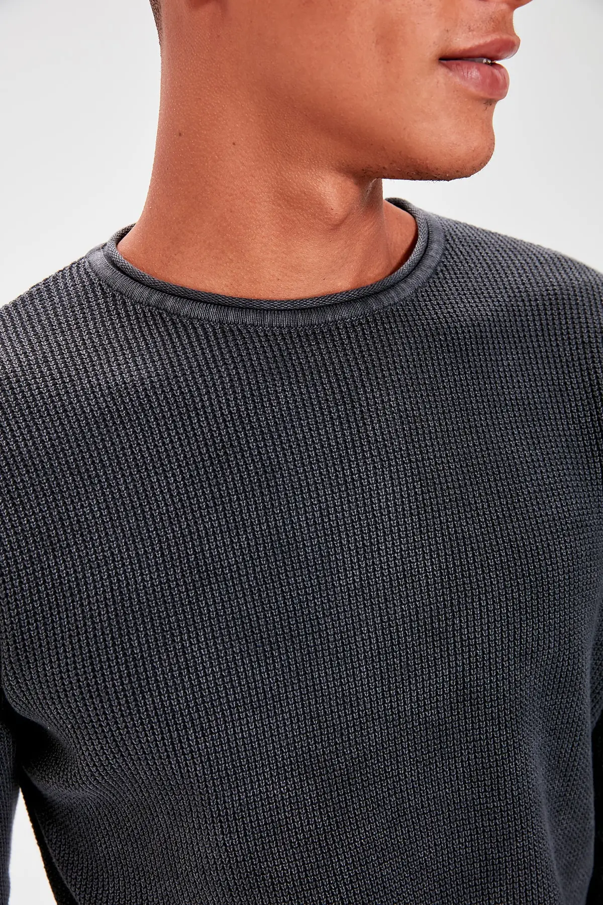 Мужской трикотажный свитер с воротником для велосипеда Trendyol TMNAW20IY0021| |