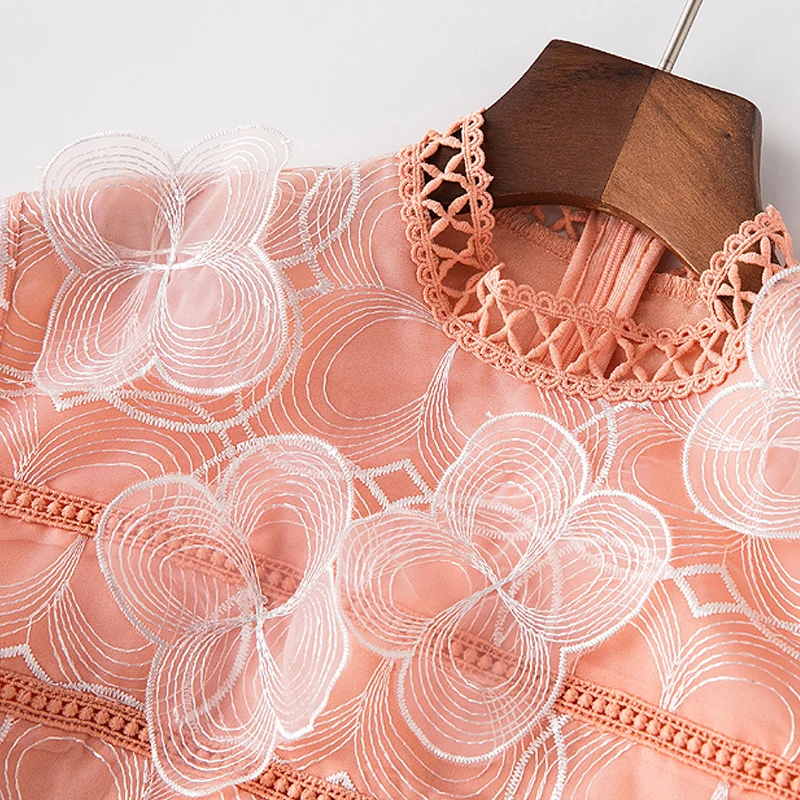 2020 летнее подиумное Стильное женское платье дизайнерское Брендовое с вышивкой