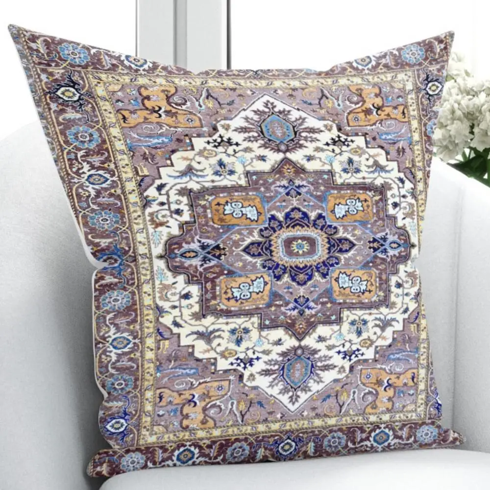 

Else Vintage Turkish Ottoman Authentic Brown Blue 3D Print Throw Pillow Case Cushion Cover Square Hidden Zipper 45x45cm