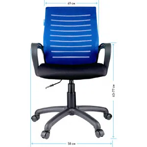 Кресло оператора Helmi HL-M16 Vivid ткань S черная/ TW синяя | Мебель