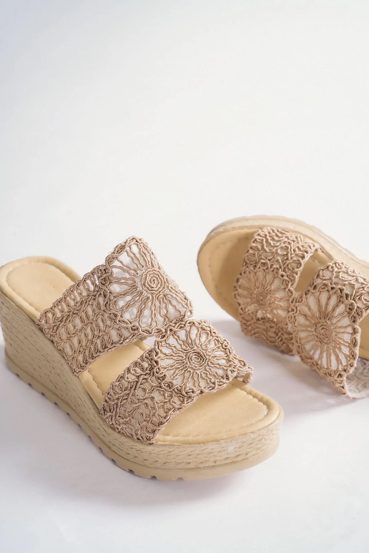 

Women Wedge Heel Mink Color Slippers - TRY5005D