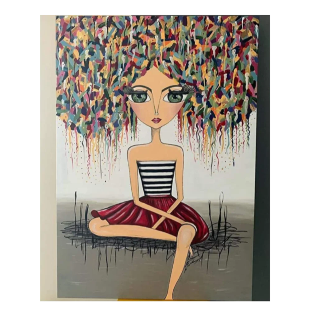 

Acrylic Paints 6x60ml Colors Art Bottles Supplies Brush Canvas Stone Wood Glass and Many Surface Rich