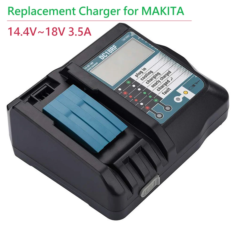 

Replacement Charger for MAKITA 14.4V 18V 3.5A Li-ion Battery DC18RF Charger LCD Display for Power Tool Battery