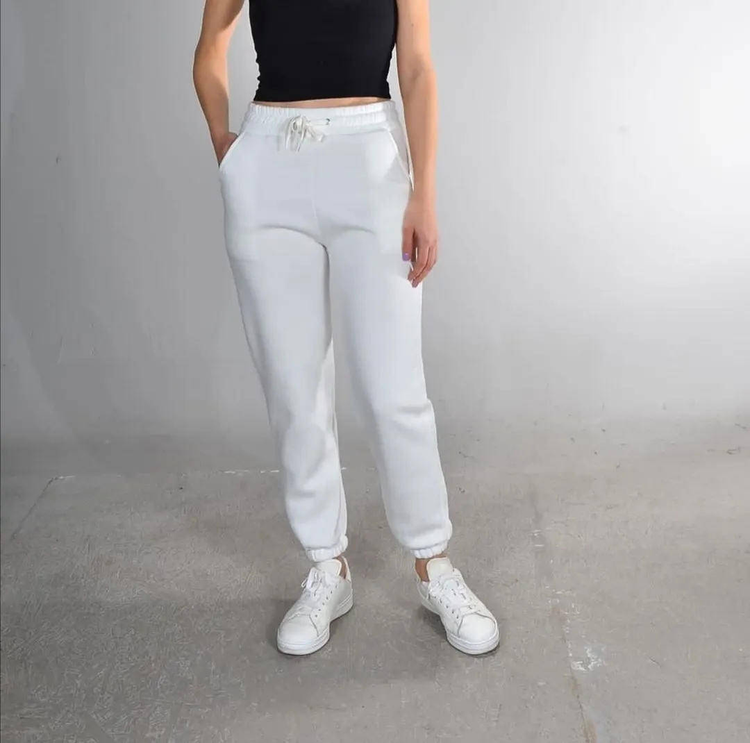 

WOMEN GIRL TROUSERS - FLAT BLACK WHITE - SPORTS, DAILY, YOGA TROUSERS - FIRST CLASS QUALITY RESISTANT TURKISH TEXTILE