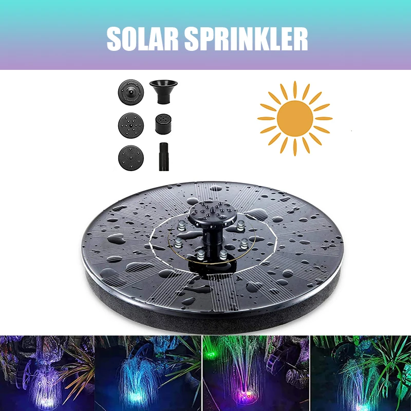 

Mini LED Solar Water Fountain Pool Battery 1200mah Waterfall Fountain Garden Decoration Outdoor Bird Bath Floating Courtyard