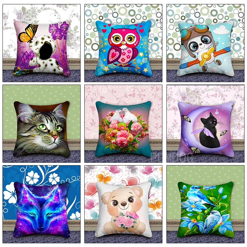 

5D DIY Full Drill Diamond Painting Pillow Case Set Animal unicorn Pattern Home Decoration Gift Pillow Case Drilling Pillow Cover