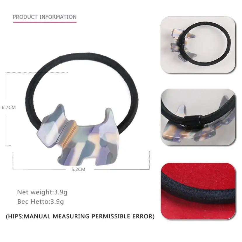 Японские и корейские милые женские резинки для волос с ацетатной собакой свежие