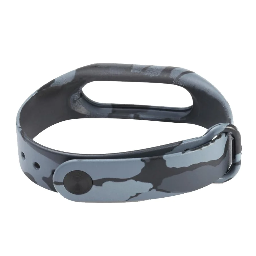 Ремешок для Mi Band 2 Flowers Design чёрно серый камуфляж|Ремешки часов| |