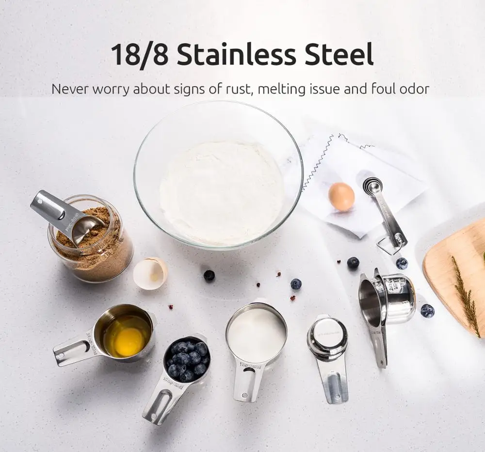 U Вкус 15 шт. Нержавеющая сталь измерения мерная ложка чашки Инструменты для