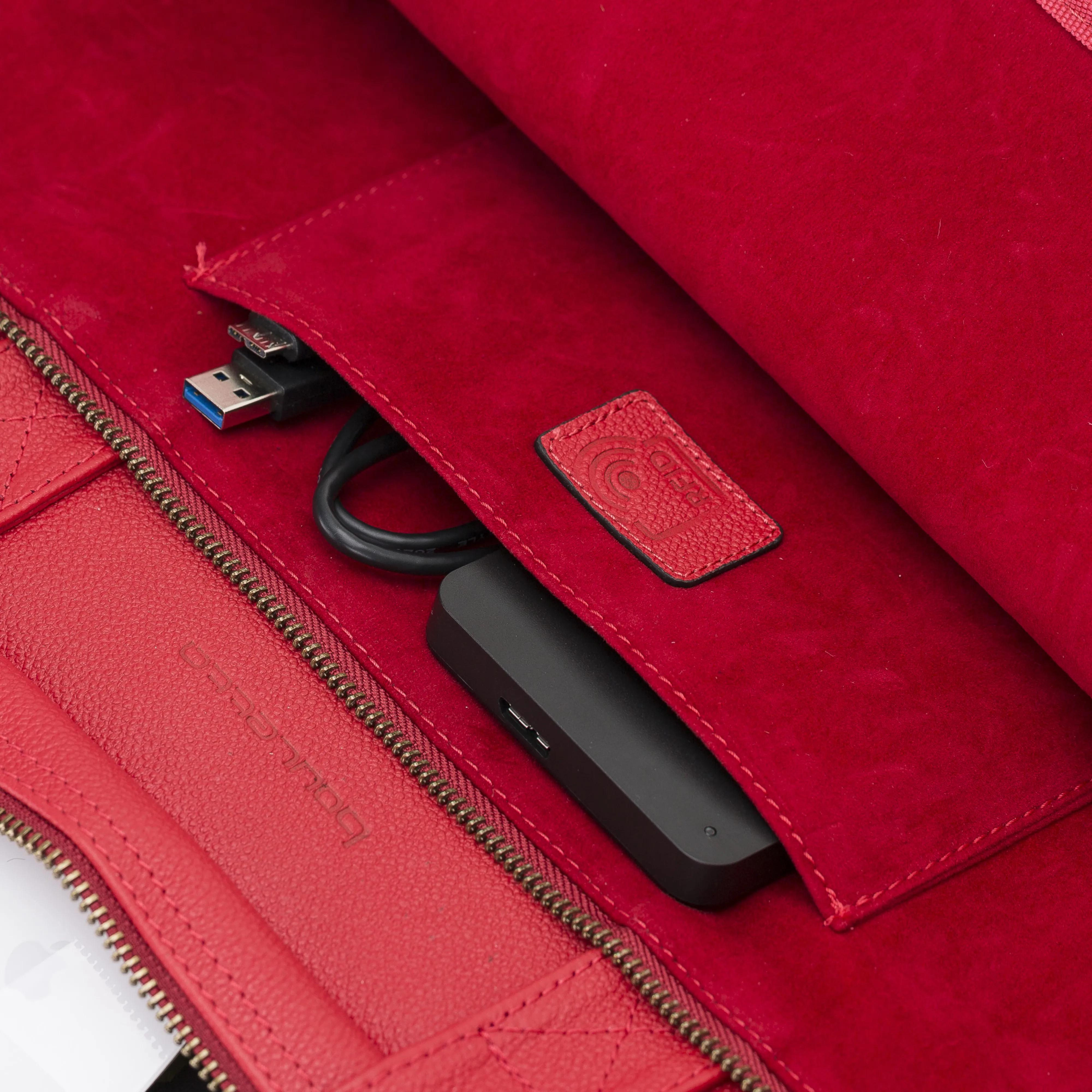Handmade Genuine Leather Briefcase Laptop Notebook Business Travel Durable Bag Handbag with Shoulder Strap RFID Elegant 13