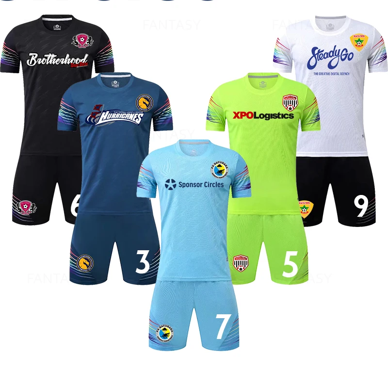 

2022 New Adult Football Uniform Suit Boys Girls Custom Survetement Women's Short Sleeve Soccer Kits