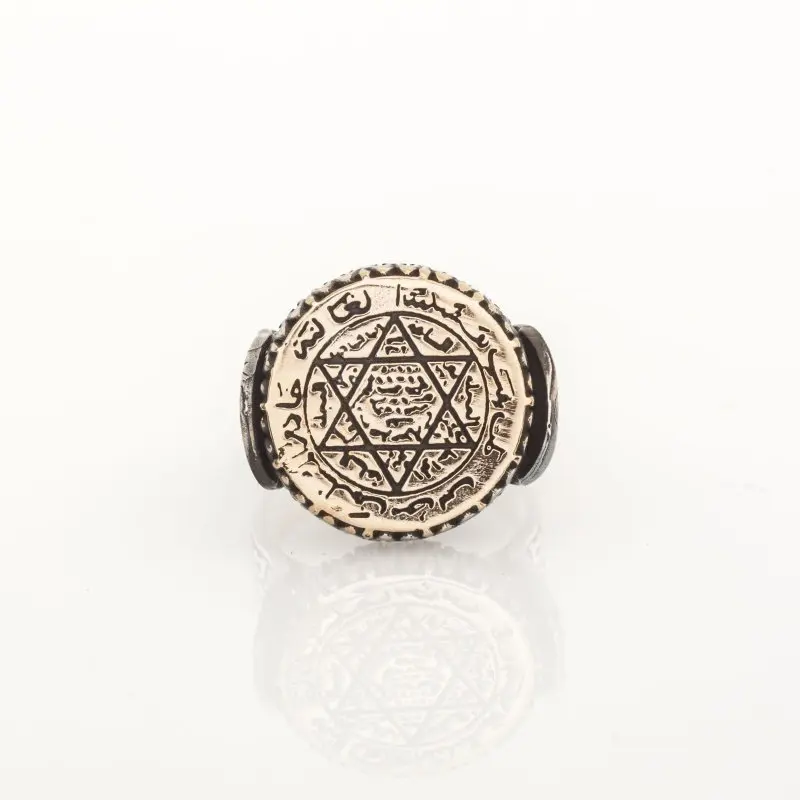 

925 Sterling Seal of Solomon Model Silver Ring Vintage Fashion Turkish Premium Quality Handmade Jawelery