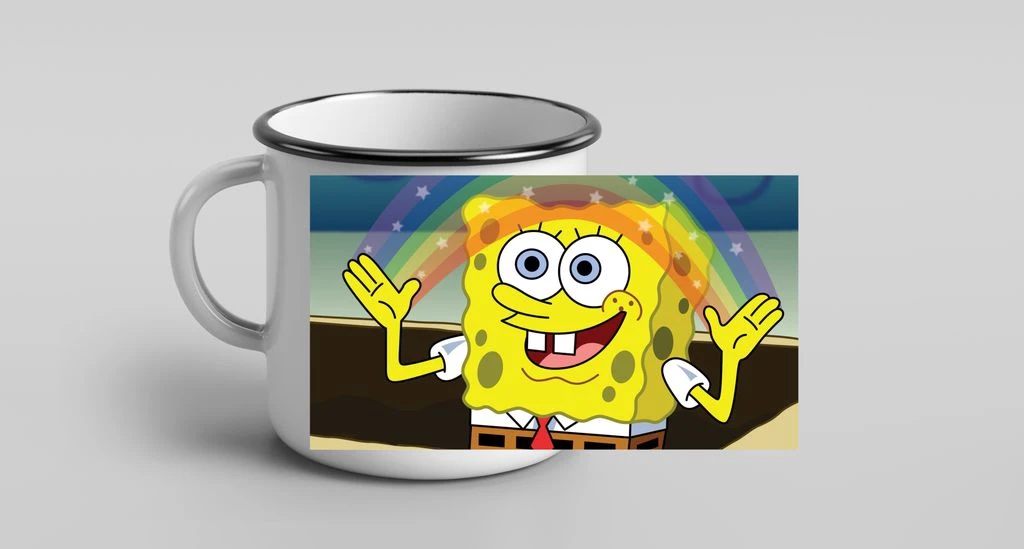 Кружка металлическая эмалированная Губка Боб SpongeBob №11 | Дом и сад