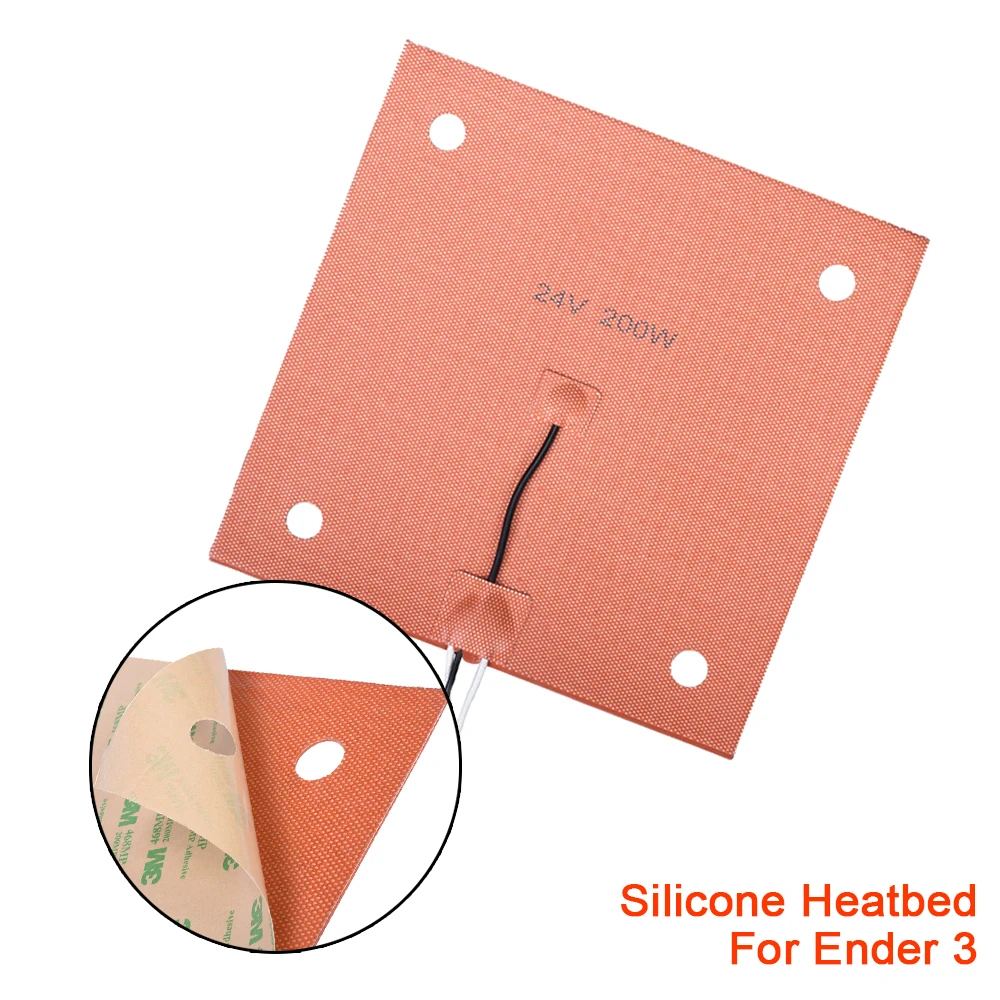 

Silicone Heating Pad Flexible Heatbed Build Plate 24V 110V 220V 230MM 235MM For ender 3 CR10 3D Printer Parts Hotbed Platform